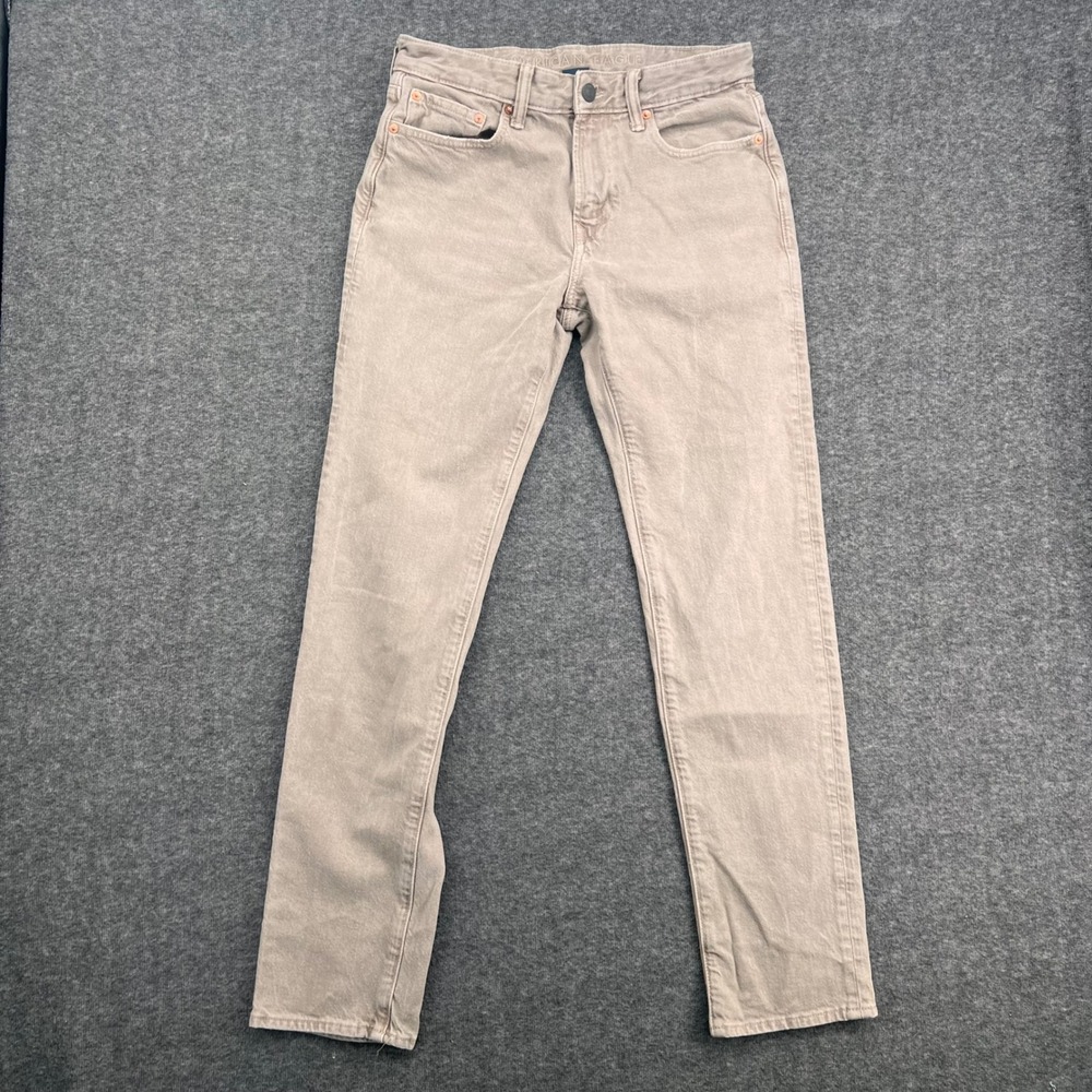 American Eagle Mens Slim Straight Jeans Tan Khaki Wash Sustainable Denim 28x30